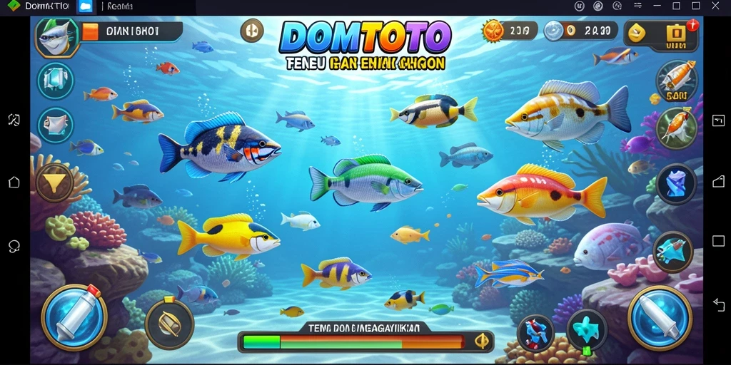Tangkapan layar menunjukkan aksi seru menembak ikan.