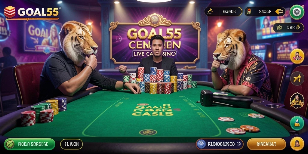 Tampilan gameplay nyata di aplikasi Live Casino GOAL55.
