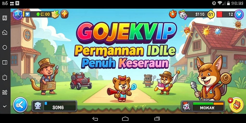 Tampilan gameplay GOJEKVIP yang seru dan menarik dengan elemen Idle.