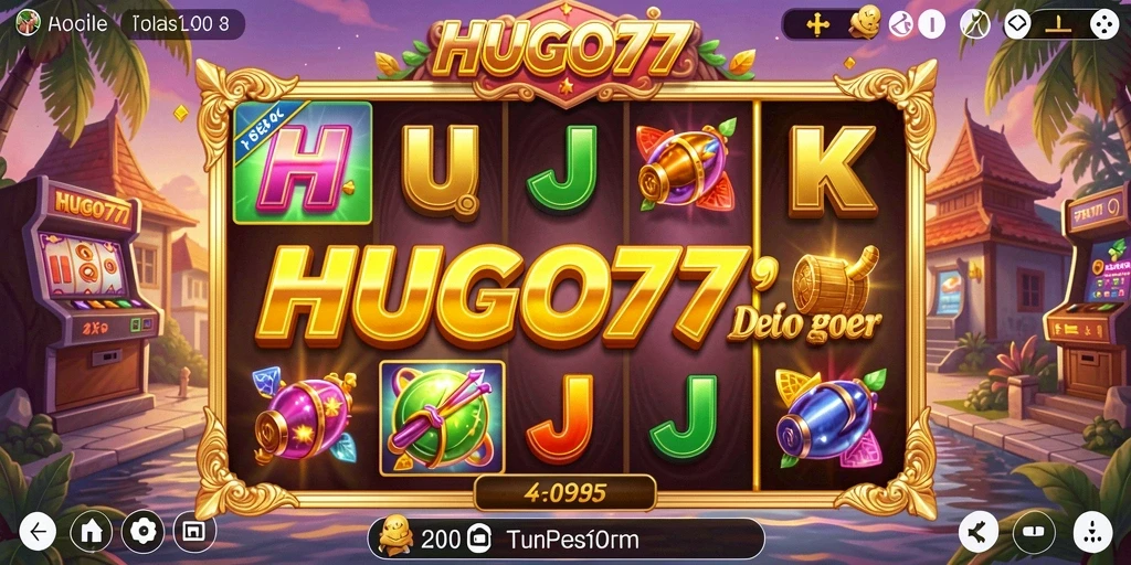 Tampilan gameplay HUGO77 yang menarik dengan fitur slot yang menawan.
