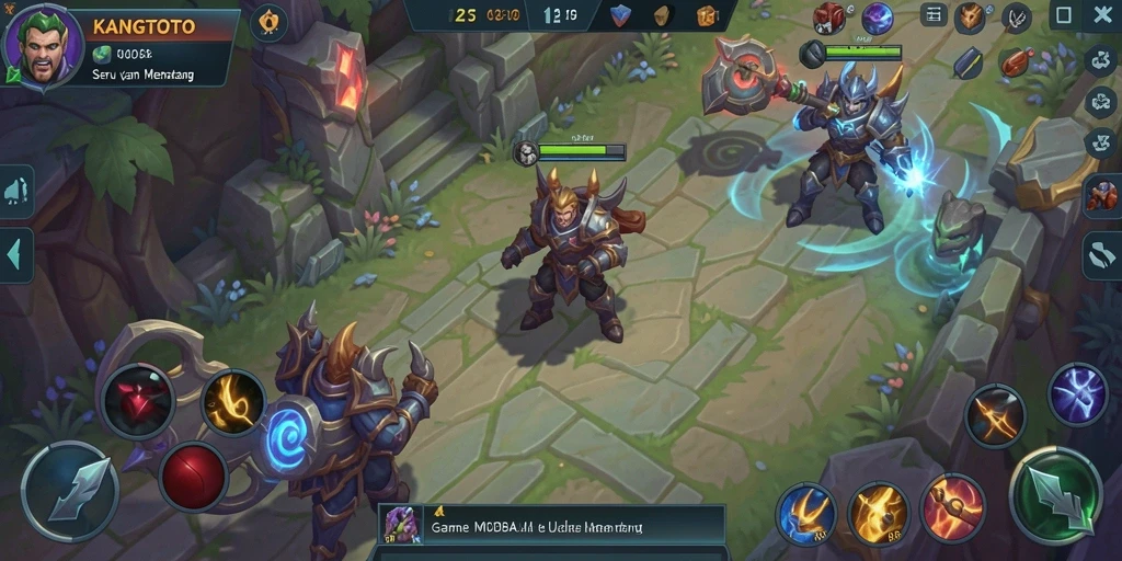 Tampilan gameplay seru di KANGTOTO dengan pertarungan tim.