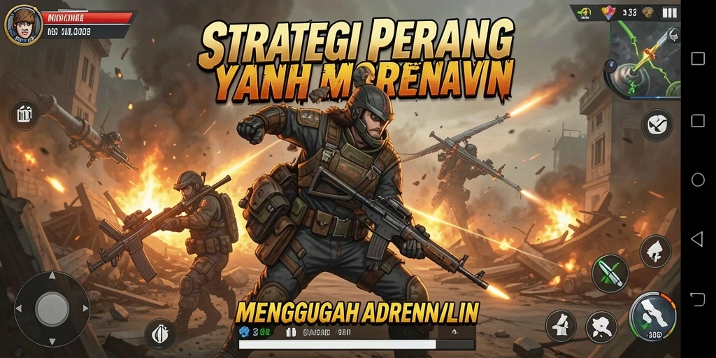 Screenshot gameplay N32 menunjukkan pertempuran strategis yang intens.