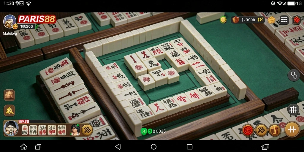 Screenshot gameplay PARIS88 dengan tampilan menarik permainan Mahjong.