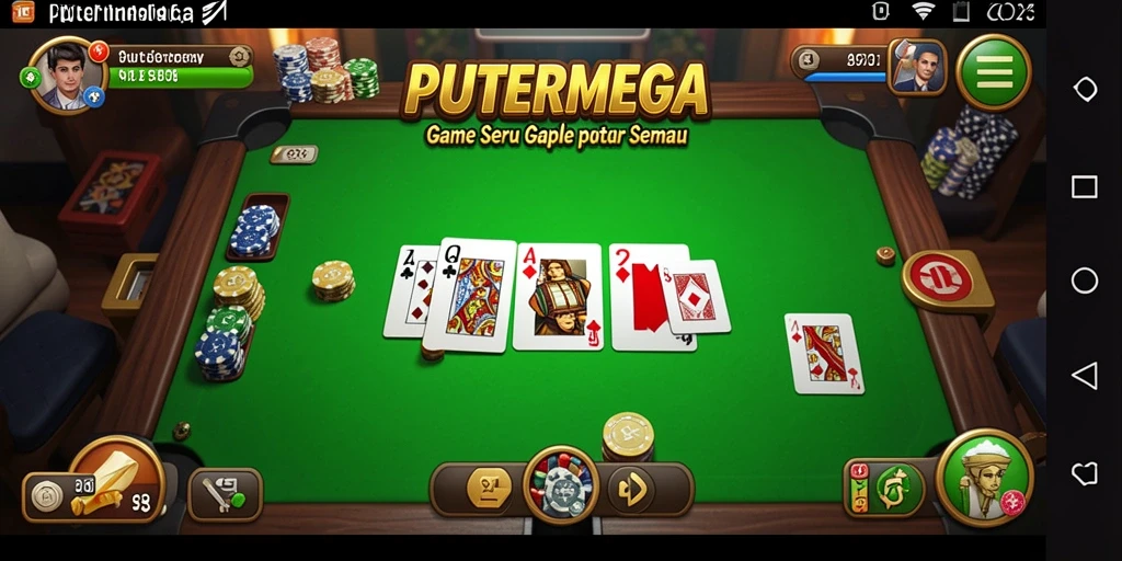 Tampilan gameplay PUTERMEGA yang seru saat bermain Gaple.